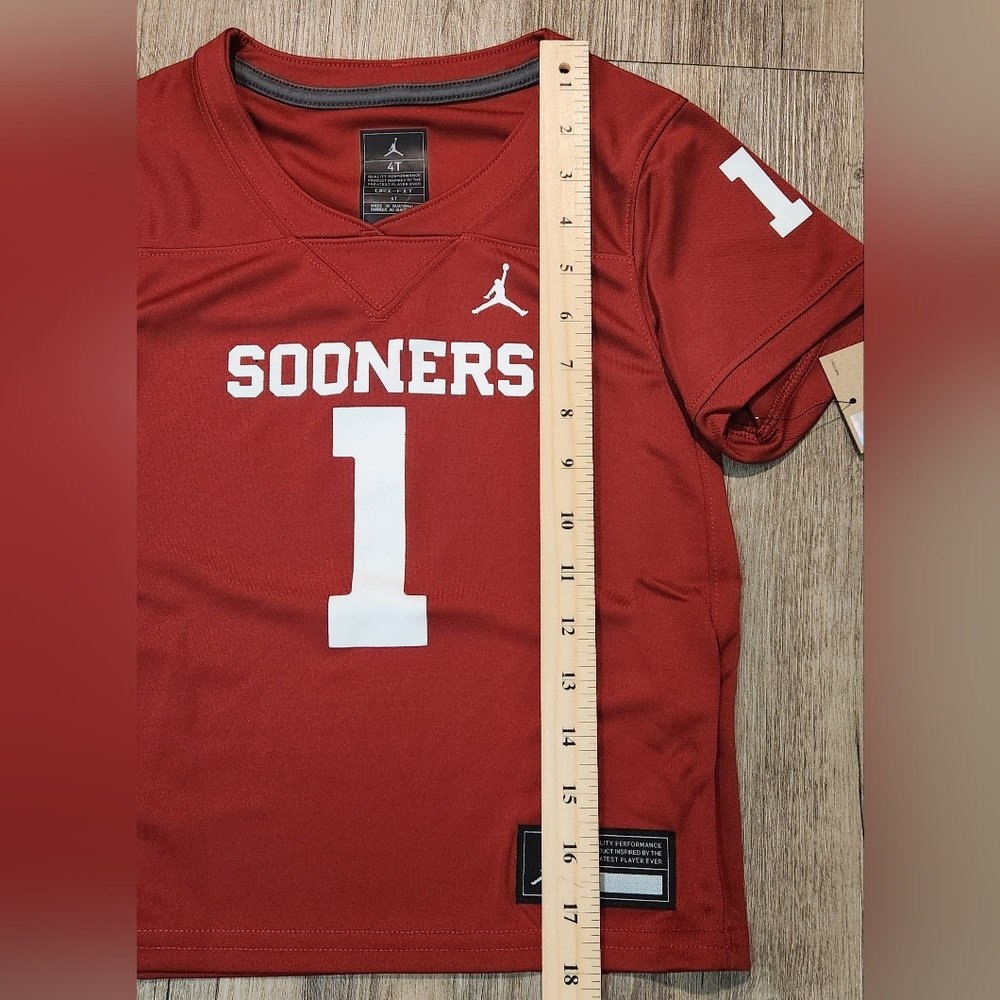 Nike Jordan Oklahoma Sooners Football Game Jersey size 4T New with Tags - Picture 6 of 6